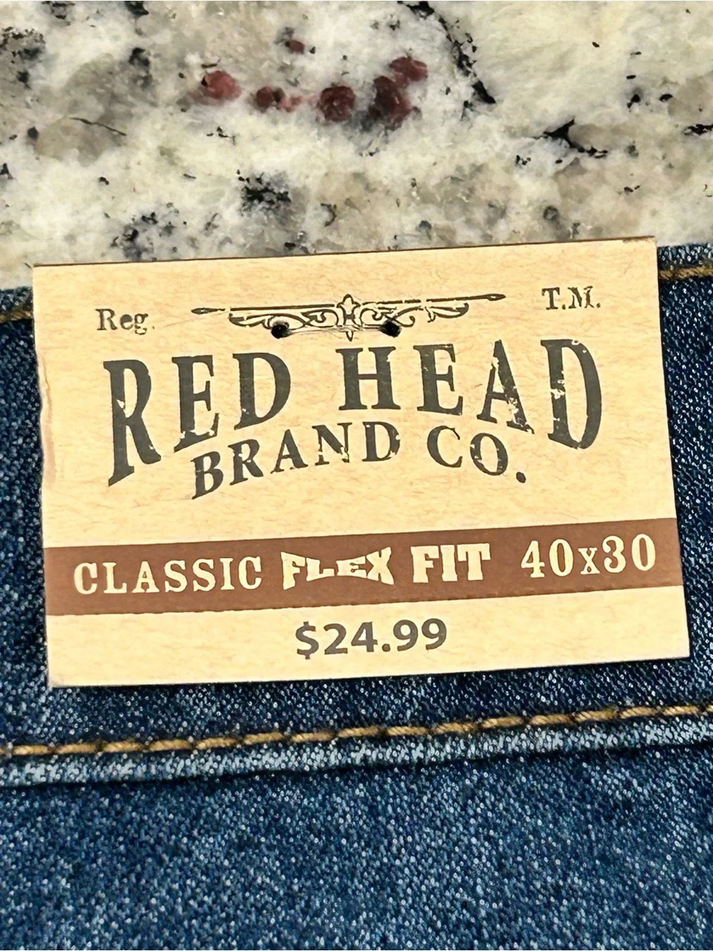 RedHead‎ Classic Flex Fit Men's Straight Leg Blue Jeans NWT 40x30 Denim Casual